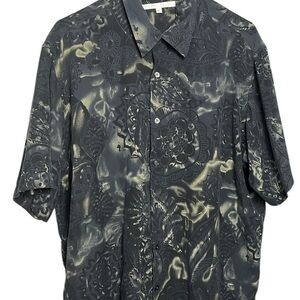 Perry Ellis 100% silk button up shirt men’s XL